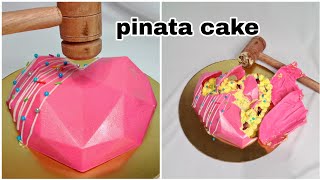 PINATA CAKE  राजभोग फ्लेवर पिनाटा केक How To make pinata cake  Smash cakehammer cake [upl. by Saraiya464]