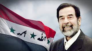 National anthem of Baathist Iraq 19812003 with Flag 19912003 and Portrait of Saddam Hussein [upl. by Ekusuy]