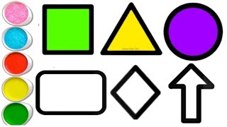 shapes drawing for kidsLearn 2d shapes colours for toddlersdraw shapes and fill colour [upl. by Name]