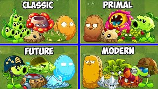 4 Team CLASSIC x PRIMAL x FUTURE x MODERN  Who Will Win  PvZ 2 Team Plant Battlez [upl. by Knoll565]