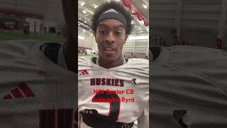 NIU Football Senior CB JaVaughn Byrd on the Huskies’ cornerback corps [upl. by Ahsiaa]