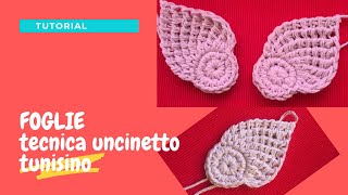 TUTORIAL foglie uncinetto con tecnica tunisina [upl. by Crosse976]