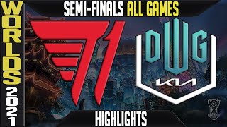 T1 vs DK Highlights ALL GAMES  Worlds 2021 Semifinals Day 1  T1 vs Damwon KIA [upl. by Gomar]