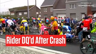 Rider DQd After MASSIVE CRASH At Tour Of Flanders 2023 involving Wout Van Aert [upl. by Barri]