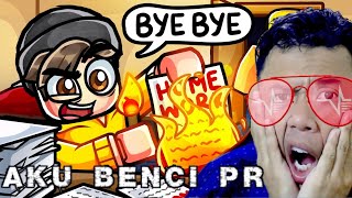 Aku BAKAR PR Sekolah 【Roblox No More Homework】 [upl. by Eanar439]