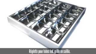 Réglette grille en saillie pour 4 tubes led 600 mm [upl. by Leahcam552]