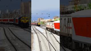 Two trains on same tracks train railroad [upl. by Ynove]