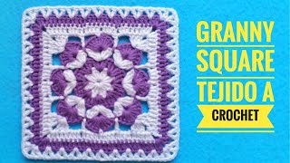 Precioso CUADRADOGRANNY SQUARE TEJIDO a CROCHETHow To Crochet Granny SquareSQUARE CROCHÊ [upl. by Lekim]