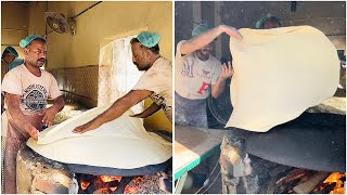 Pakistans Biggest Manda Roti  Street Roll amp Samosa Patti  Rumali Roti Making Street Food Karachi [upl. by Noraed435]