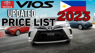 TOYOTA VIOS 2023 UPDATED PRICE LIST amp SPECS PHILIPPINES [upl. by Notlew678]