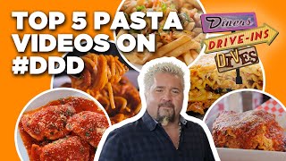 Top 5 DDD Pasta Videos of ALL Time with Guy Fieri  Diners DriveIns and Dives  Food Network [upl. by Janerich56]