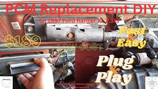 PCM Replacement DIY in 1997 Ford Ranger XL 23L [upl. by Bradly487]