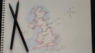 ASMR Français Carte du RoyaumeUni 🇬🇧 French whisper UK map drawing [upl. by Meli]