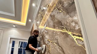 Venetian plaster stucco effect marble 🫡 rate from 110🫶 [upl. by Petunia]