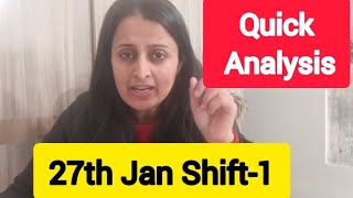 JEE MAIN 2024 27th Jan shift 1 QUICK ANALYSIS in 1 minute jeemains [upl. by Selmore844]