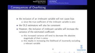 Lecture 9 Model Specification [upl. by Tonye]