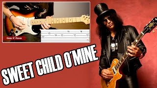 Como Tocar Sweet Child O´ Mine en Guitarra Eléctrica  Guns N´ Roses  Riff con Tab TCDG [upl. by Reinertson]