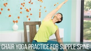 Chair yoga practice for supple spine [upl. by Eenimod]