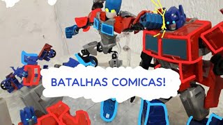 Batalhas Cômicas ep1 Optimos prime vs Primeverso Nova série Stop motion [upl. by Amiarom759]