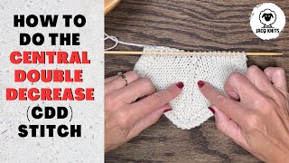 The Central Double Decrease knit stitch Easy instructions [upl. by Fleurette]