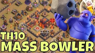 BOWLER 3 Star Strategy TIPS at TH10 RING BASES Clash Of Clans Attacks [upl. by Gaven598]