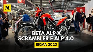 Beta Alp X Scrambler e Alp 40 a EICMA 2023 ENGLISH SUB [upl. by Erinn]