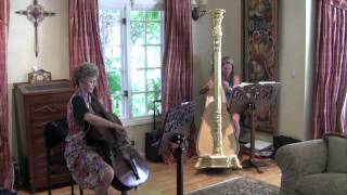 Harp and cello duet Aria  Eugene Bozza [upl. by Worthy]