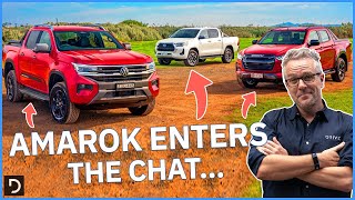 Amarok Enters The Chat  2023 Volkswagen Amarok v Toyota Hilux v Isuzu DMAX  Drivecomau [upl. by Ag]