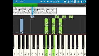 C F Bdim Em Am Dm G C piano chords Synthesia for Nate [upl. by Amadis]