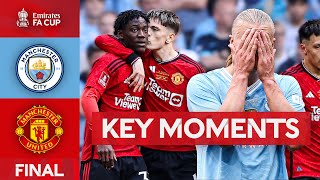 Manchester City v Manchester United  Key Moments  Final  Emirates FA Cup 202324 [upl. by Nnawtna]