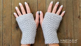 How to Crochet Easy Fingerless Gloves Mitts DIY Tutorial and Pattern for Easy and Quick Gifts [upl. by Chic]