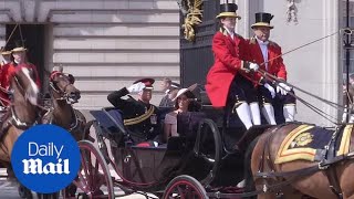 Royals depart Buckingham Palace in carriages for Trooping the Colour [upl. by Charissa]