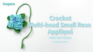 Crochet Multi Head Rose Applique  Free Pattern [upl. by Menzies619]