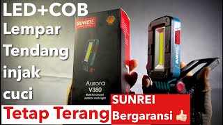 Senter LED COB Outdoor Terang Bandel tahan 102 jam SUNREI V380 [upl. by Jeffers]