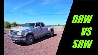 DUALLY vs SINGLE wheel  OFF ROAD and TRUCK CAMPER what works best [upl. by Ebbie]