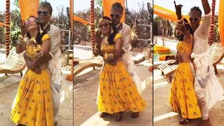 Milind SomanAnkita Konwar CUTE DANCE At Haldi Ceremony [upl. by Oryaj66]