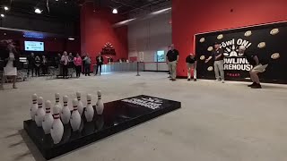 Ceremonial first and second throw at the grand opening of Fowling Warehouse [upl. by Aliet]