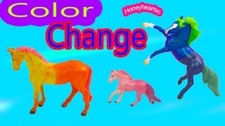 Breyer COLOR CHANGE Horses DIY Paint Craft Fun Honeyheartsc Video [upl. by Kcirreg]