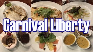 Carnival Liberty  Main Dining Room Dinner Menus amp Food Photos  December 2018  ParoDeeJay [upl. by Elodea]