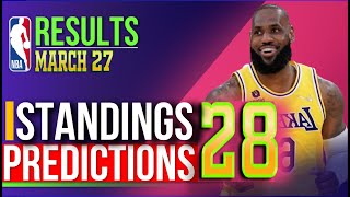 NBA Standings today amp Games Results amp Predictions  Mar 27  2024  Schedule amp Scoreboard [upl. by Agate]