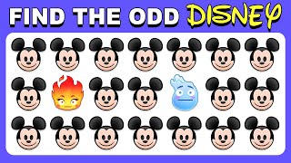 Find the ODD One Out  Disney Edition 🔥🐭💧Easy Medium Hard  30 Levels Emoji Quiz [upl. by Shayne]