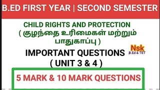 BED FIRST YEAR  SECOND SEMESTER  CHILD RIGHTS AND PROTECTION [upl. by Rois]