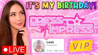 ITS MY BIRTHDAY Play Dress To Impress With Me Joins Are ON VIP  Custom Makeup Giveaway Roblox [upl. by Tshombe]