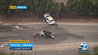 1 killed in violent headon crash in La Habra Heights [upl. by Adalbert]