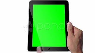 3D Ipad 2 Presentation Tablet Computer Touch Screen Green Screen Stock Footage [upl. by Aleihs]