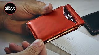 How to make a leather wallet  money clip  frontpocket wallet  how its made a clips [upl. by Zippora493]