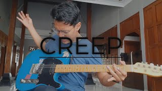 RADIOHEAD  CREEP Live version guitar cover Jonnys part [upl. by Ardnait]