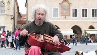 The Hurdy Gurdy and Singer on Old Town Square Prague Czech Republic [upl. by Nyllij]