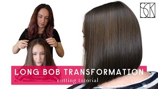 LOBLONG BOB HAIRCUT TRANSFORMATION  tutorial by SANJA KARASMAN [upl. by Kennett196]