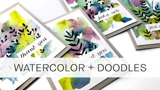 how to make 4 cards at once with silhouette doodles for beginners [upl. by Andee]